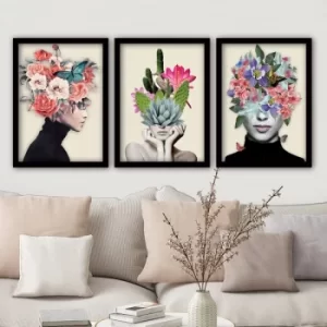 Image of 3SC161 Multicolor Decorative Framed Painting (3 Pieces)