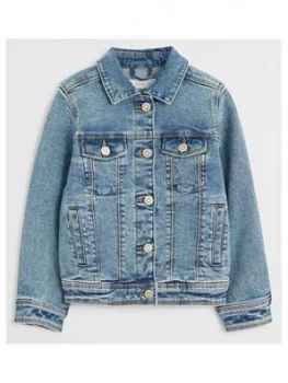 Image of Mango Girls Denim Jacket - Blue, Size 8 Years, Women