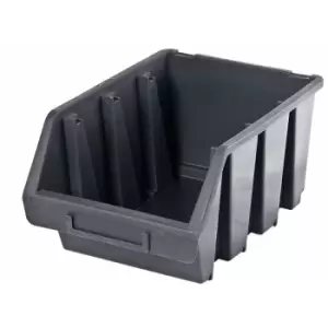 Image of Ergo l Box Plastic Parts Storage Stacking 170x240x126mm - Colour Black - Pack of 4