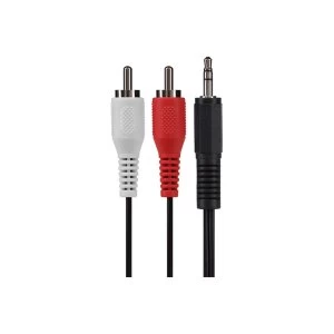 Image of Maplin 3.5mm 3 Pole Jack to Twin 2 Pole RCA Phono Terminal Cable 1.5m