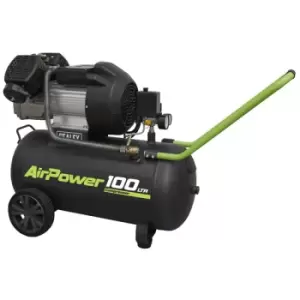 Image of Sealey SAC10030VE Air Compressor 100L V-Twin Direct Drive 3hp