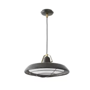 Image of Plec LED 1 Light Outdoor Dome Ceiling Pendant Light Old Brown IP44