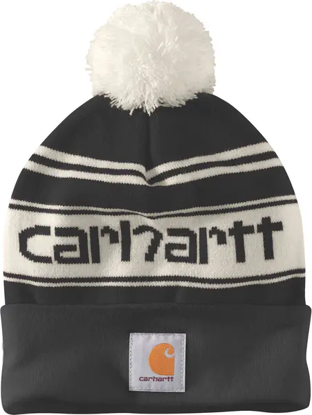 Image of Carhartt Knit Cuffed Logo Beanie, black