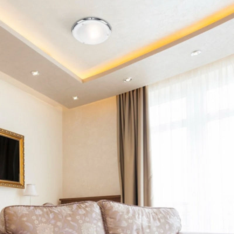 Image of ValueLights ValueLights Opal Glass IP44 Rated Bathroom Flush Ceiling Light with Cool LED Bulb in Silver Silver One Size Unisex 5016529095095