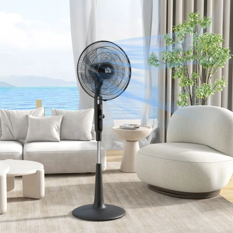 Image of HOMCOM 12V dc Standing Fan with 75掳 Oscillation Mosquito Repellent Function - Homcom 5056725539849