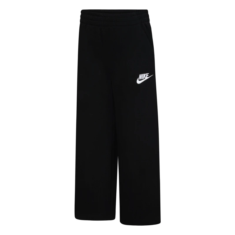 Image of Nike Wide Leg Pant Infants Open Hem Fleece Jogging Bottoms 2-3 Yrs Black 30493703125