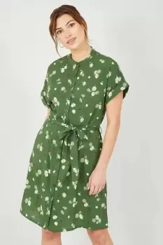 Image of Green Daisy Ladybird Print Shirt Dress