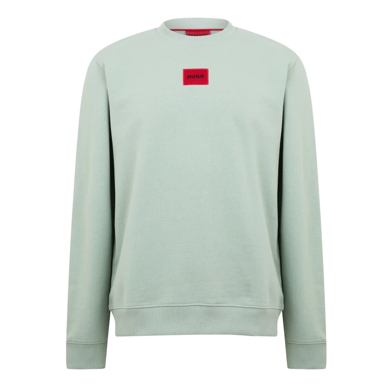 Image of Hugo Mens Diragol Crew-neck Sweatshirt Pastel Green male S