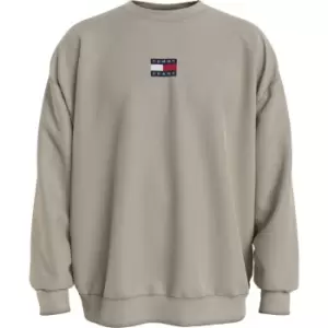 Image of Tommy Jeans Badge Crew Neck Sweatshirt - Beige