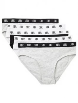 Image of River Island RI Briefs 5 Pack Grey Size 9-10 Years Girls