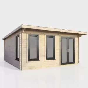 Image of Power 16' x 14' Pent Log Cabin - Right Hand Doors