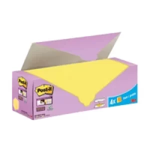 Image of Post-it Super Sticky Notes Canary Yellow Cabinet 76x76mm (Pack of 24)