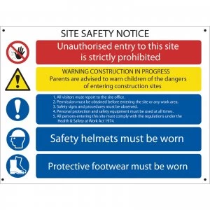 Image of Draper Site Safety Notice Sign 800mm 600mm Standard