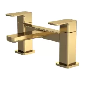 Image of Nuie Windon Deck Mounted Bath Filler - Brushed Brass