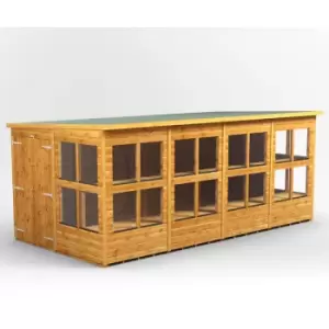 Image of Power Sheds - 16x8 Power Pent Double Door Potting Shed - Brown