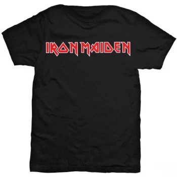Image of Iron Maiden - Logo Unisex Medium T-Shirt - Black