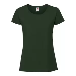 Image of Fruit Of The Loom Womens/Ladies Fit Ringspun Premium Tshirt (S UK) (Bottle Green)