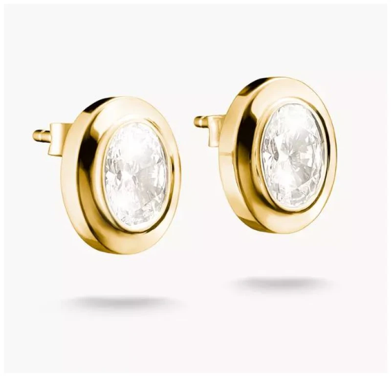 Image of Thomas Sabo H2342-414-14 18k Gold Plated Oval Stud Earrings Jewellery