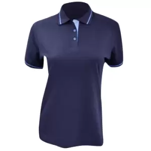 Image of Kustom Kit Ladies St. Mellion Short Sleeve Polo Shirt (14) (Navy/Light Blue)