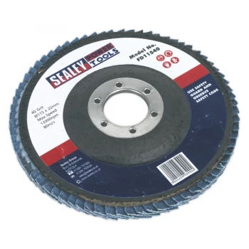 Image of Sealey FD11540 Flap Disc Zirconium Ø115mm 22mm Bore 40Grit