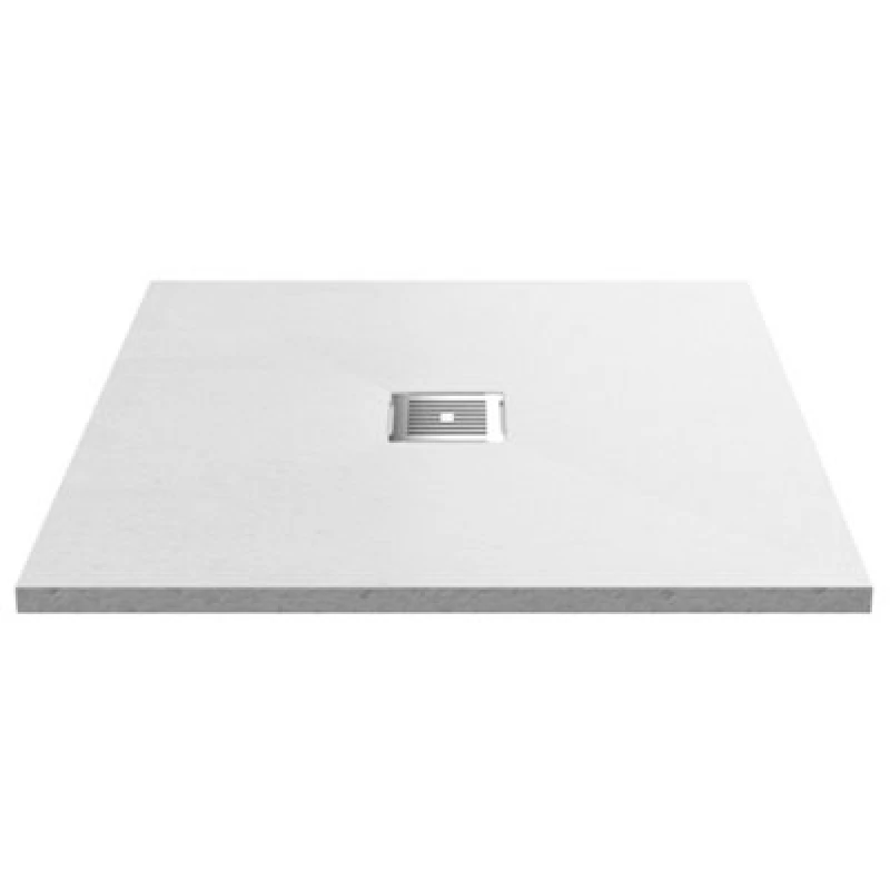Image of Balterley Premium Slimline Square Shower Tray - 900mm - Slate White White