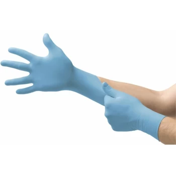 Image of VersaTouch Disposable Gloves, Blue, Nitrile, Powder Free, Textured Finger - Ansell