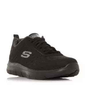 Image of Skechers Flex Adv 20 Gp Knit Lace Up Trainers - Black