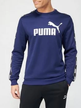 Image of Puma Tape Poly Crew Sweat - Peacoat