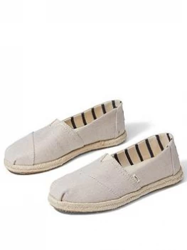 Image of TOMS Womens Pearlised Metallic Alpargata Espadrilles - Natural - UK 7