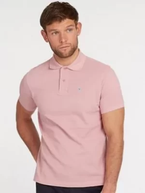 Image of Barbour Tartan Pique Polo Shirt, Pink Size M Men
