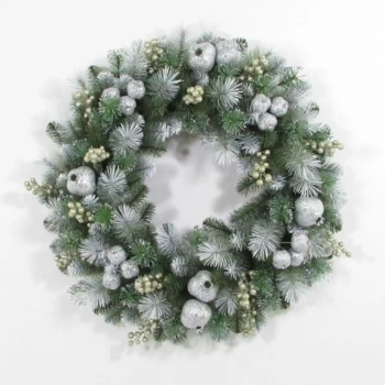 Image of National Tree Company Glittery Pomegranate Pine Wreath