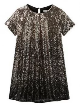 Image of Mintie By Mint Velvet Girls Ombre Sequined Dress - Dark Gold