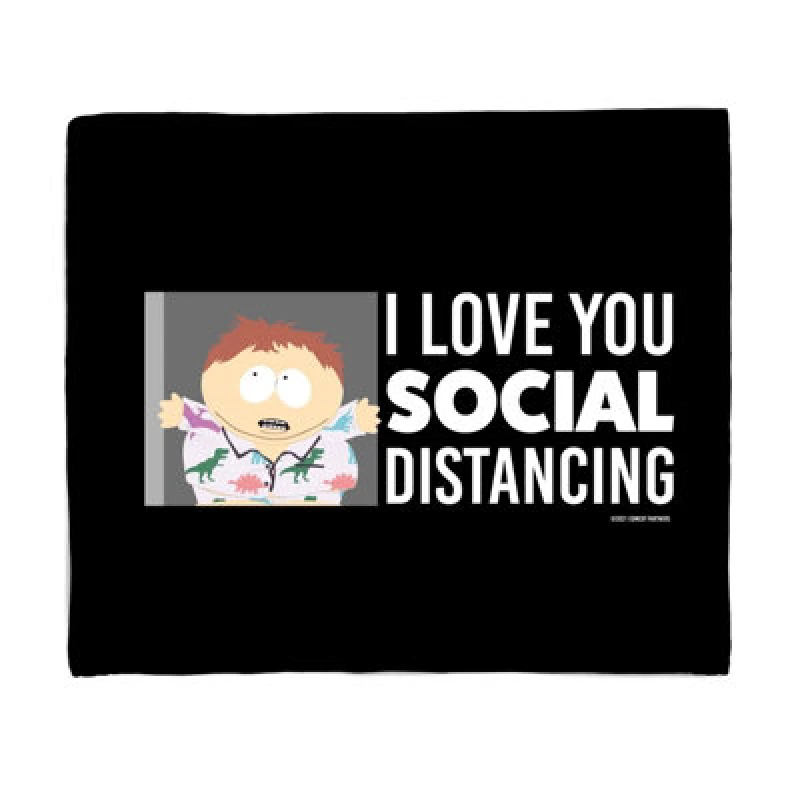 Image of South Park I Love You Social Distancing Fleece Blanket - M