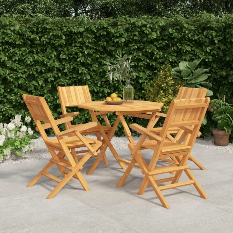 Image of VIDAXL 5 Piece Garden Dining Set Solid Wood Teak Vidaxl 8720845743611