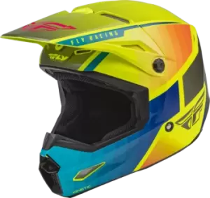 Image of FLY Racing Kinetic Drift Ece Helmet Blue Hi-Vis Charcoal M
