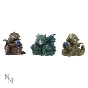 Image of Citrene Aquamarine Ruby Pack Of 3 Dragon Figures