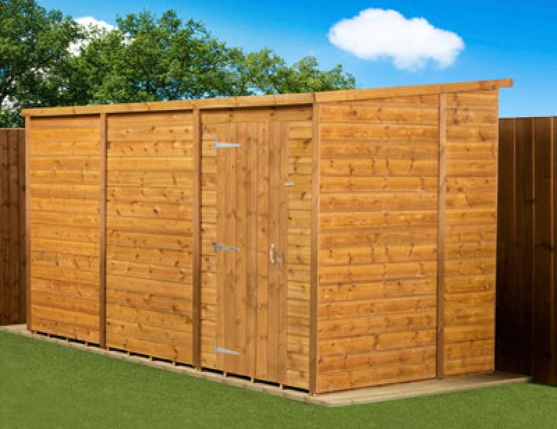 Image of Empire Sheds Empire Modular Pent 12X6 Dipped Treated Tongue And Groove Wooden Garden Shed Single Door (12' X 6' / 12ft X 6ft) (12X6)