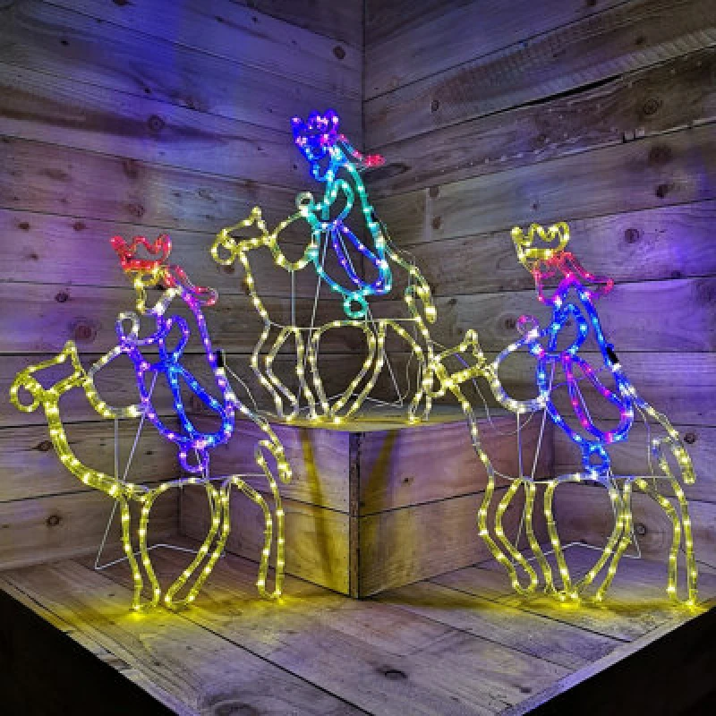 Image of Samuel Alexander 70cm Three Wise Men On Camels 420 LED Outdoor Nativity Scene Christmas Decorations Multicolor Unisex