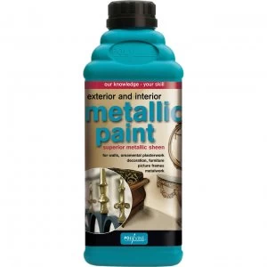 Image of Polyvine Exterior Interior Metallic Paint 1l Silver