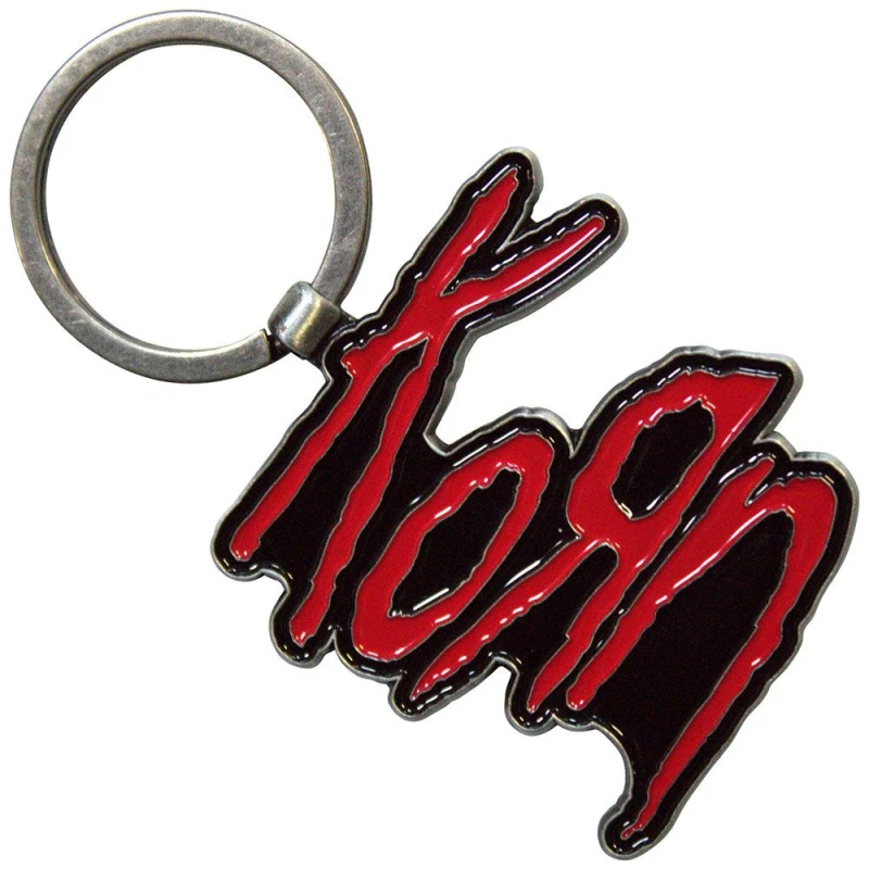Image of Korn Korn Red Band Logo Keyring Keychain in Black One Size Unisex 5056737266955