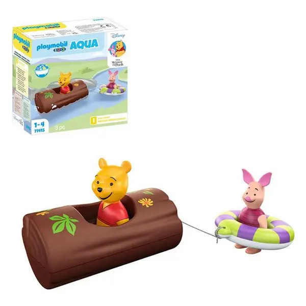 Image of Playmobil 71415 1.2.3 Aqua & Disney, Winnie's & Piglet's Water Adventure
