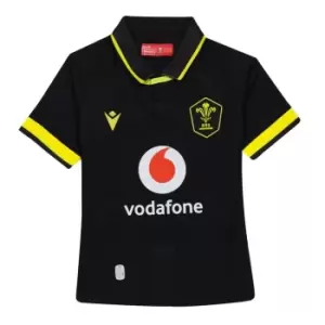 Image of Macron Wales Rugby 6 Nations Away Shirt 2023 2024 Juniors - Black