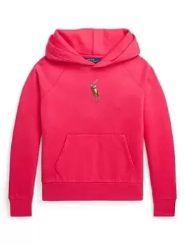 Image of Ralph Lauren Girls Hoodie - Bright Pink, Bright Pink, Size Age: 8-10 Years=M, Women