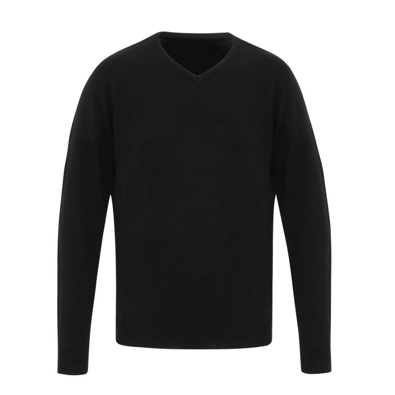 Image of Premier Premier Men Essential Acrylic V Neck Sweatshirt in Black Size: X-Small Black XS Male 5063425980031