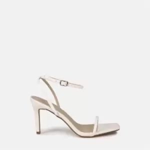 Image of Missguided Barely There Heeled Sandals - White