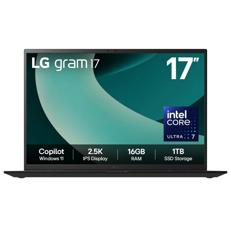 Image of LG gram Hybrid AI 17Z90T-G 17" Laptop - Intel Core Ultra 7, 1TB SSD, 16GB RAM - Obsidian Black