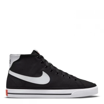 Image of Nike Court Legacy Mid Canvas Mens Shoe - Black/White
