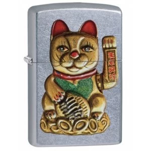 Image of Zippo Maneki-Neko (Lucky Cat) Street Chrome Windprrof Lighter