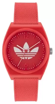 Image of Adidas AOST23051 PROJECT TWO Red Dial Red Resin Strap Watch