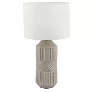 Image of Geo Textured Tall Ceramic Table Lamp